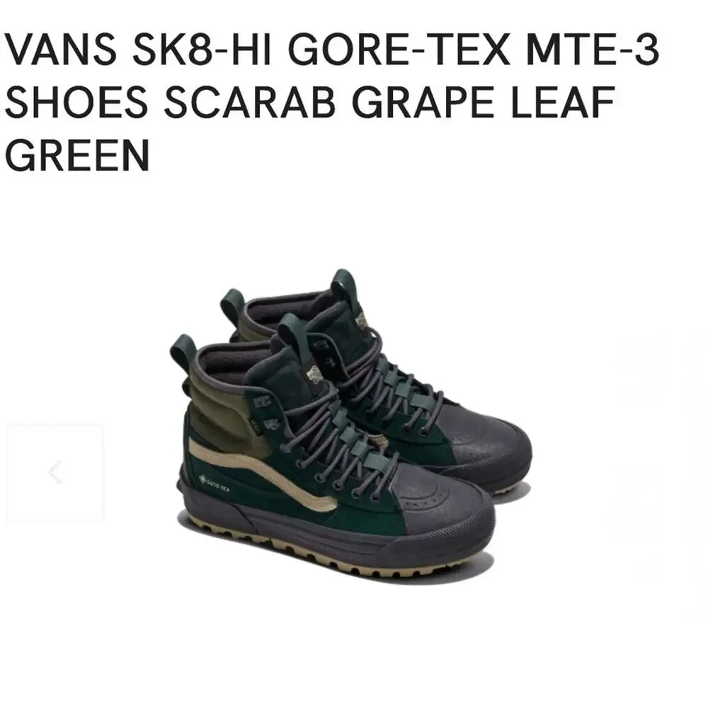 NEW VANS SK8-HI GORE-TEX MTE-3 SHOES SCARAB GRAPE LEAF GREEN UNISEX M6 W7.5
